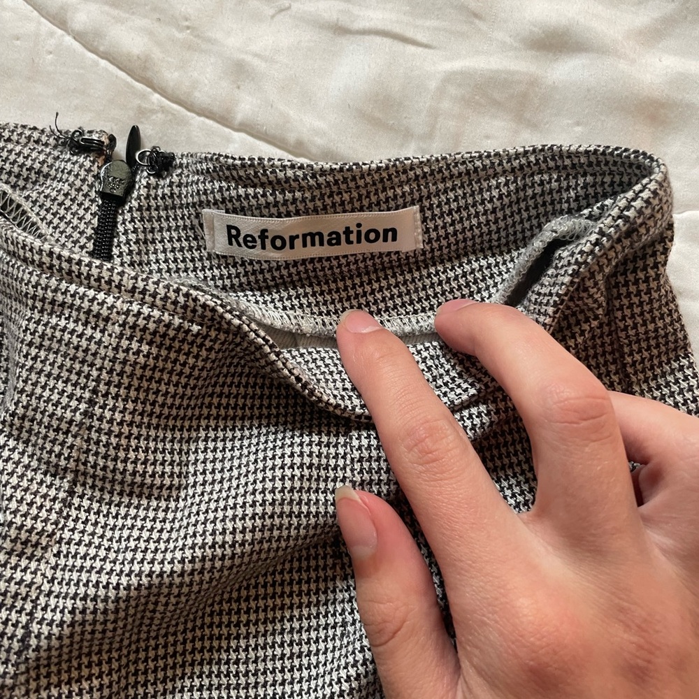 Reformation Houndstooth High-Waisted Ankle Pants (READ DESCRIPTION)